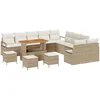 Image de vidaXL - Tuinbank - Set - met - kussen - 13 - pcs - Beige - poly - rattan