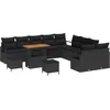 Image de vidaXL - Tuinbank - Set - met - kussen - 13 - pcs - Zwart - poly - rattan