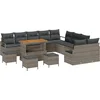 Image de vidaXL - Tuinbank - Set - met - kussen - 14 - pcs - Grijs - poly - rattan