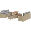 Image de vidaXL - Tuinbank - Set - 9 - st - Beige - poly - rattan