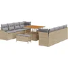 Image de vidaXL - Tuinbank - Set - met - kussen - 11 - pcs - Beige - poly - rattan