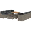 Image de vidaXL - Tuinbank - Set - met - kussen - 11 - pcs - Grijs - poly - rattan