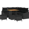 Image de vidaXL - Tuinbank - Set - met - kussen - 8 - pcs - Zwart - poly - rattan