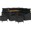 Image de vidaXL - Tuinbank - Set - met - kussen - 8 - pcs - Zwart - poly - rattan
