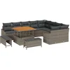 Image de vidaXL - Tuinbank - Set - met - kussen - 12 - pcs - Grijs - poly - rattan
