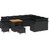 Image de vidaXL - Tuinbank - Set - met - kussen - 12 - pcs - Zwart - poly - rattan