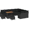 Image de vidaXL - Tuinbank - Set - met - kussen - 12 - pcs - Zwart - poly - rattan