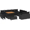 Image de vidaXL - Tuinbank - Set - met - kussen - 13 - pcs - Zwart - poly - rattan