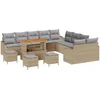 Image de vidaXL - Tuinbank - Set - met - kussen - 13 - pcs - Beige - poly - rattan