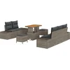 Image de vidaXL - Tuinbank - Set - met - kussen - 8 - pcs - Grijs - poly - rattan