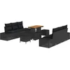 Image de vidaXL - Tuinbank - Set - met - kussen - 9 - pcs - Zwart - poly - rattan
