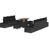 Image de vidaXL - Tuinbank - Set - met - kussen - 10 - pcs - Zwart - poly - rattan