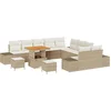 Image de vidaXL - Tuinbank - Set - met - kussen - 13 - pcs - Beige - poly - rattan