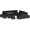 Image de vidaXL - Tuinbank - Set - met - kussen - 13 - pcs - Zwart - poly - rattan