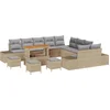 Image de vidaXL - Tuinbank - Set - 14 - st - Beige - poly - rattan