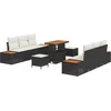 Image de vidaXL - Tuinbank - Set - 9 - pcs - Zwart - poly - rattan