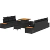Image de vidaXL - Tuinbank - Set - 10 - pcs - Zwart - poly - rattan