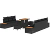 Image de vidaXL - Tuinbank - Set - 10 - pcs - Zwart - poly - rattan