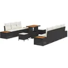 Image de vidaXL - Tuinbank - Set - 10 - pcs - Zwart - poly - rattan