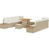 Image de vidaXL - Tuinbank - Set - 11 - pcs - Beige - poly - rattan