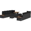 Image de vidaXL - Tuinbank - Set - 11 - pcs - Zwart - poly - rattan