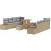 Image de vidaXL - Tuinbank - Set - 11 - pcs - Beige - poly - rattan