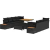Image de vidaXL - Tuinbank - Set - 11 - pcs - Zwart - poly - rattan