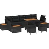 Image de vidaXL - Tuinbank - Set - 10 - pcs - Zwart - poly - rattan