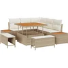 Image de vidaXL - Tuinbank - Set - 8 - pcs - Beige - poly - rattan