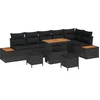 Image de vidaXL - Tuinbank - Set - 9 - pcs - Zwart - poly - rattan
