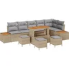 Image de vidaXL - Tuinbank - Set - 10 - pcs - Beige - poly - rattan