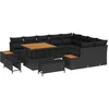 Image de vidaXL - Tuinbank - Set - 12 - pcs - Zwart - poly - rattan