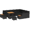Image de vidaXL - Tuinbank - Set - 12 - pcs - Zwart - poly - rattan