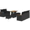 Image de vidaXL - Tuinbank - Set - 8 - pcs - Zwart - poly - rattan