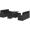 Image de vidaXL - Tuinbank - Set - 9 - pcs - Zwart - poly - rattan