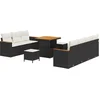 Image de vidaXL - Tuinbank - Set - 10 - pcs - Zwart - poly - rattan
