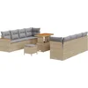 Image de vidaXL - Tuinbank - Set - 11 - pcs - Beige - poly - rattan