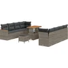 Image de vidaXL - Tuinbank - Set - 11 - pcs - Grijs - poly - rattan