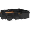 Image de vidaXL - Tuinbank - Set - 13 - pcs - Zwart - poly - rattan