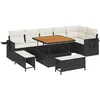 Image de vidaXL - Tuinbank - Set - met - kussen - 11 - pcs - Zwart - en - Crème - poly - rattan