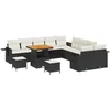 Image de vidaXL - Tuinbank - Set - met - kussen - met - opslag - 13 - pcs - Zwart - poly - rattan