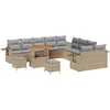 Image de vidaXL - Tuinbank - Set - met - kussen - met - opslag - 13 - pcs - Beige - poly - rattan