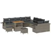 Image de vidaXL - Tuinbank - Set - met - kussen - met - opslag - Grijs - poly - rattan