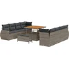 Image de vidaXL - Tuinbank - Set - met - kussen - met - opslag - 11 - pcs - Grijs - poly - rattan