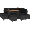 Image de vidaXL - Tuinbank - Set - met - kussen - met - opslag - 9 - pcs - Zwart - Poly - rattan