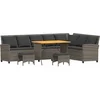 Image de vidaXL - 4-delige - Tuinbankstel - met - kussens - L-vormig - poly - rattan - grijs