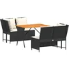 Image de vidaXL - 3-delige - Loungeset - met - kussens - poly - rattan - zwart