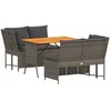 Image de vidaXL - 3-delige - Loungeset - met - kussens - poly - rattan - grijs