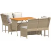 Image de vidaXL - 3-delige - Loungeset - met - kussens - poly - rattan - beige