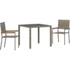 Image de vidaXL - Tuin - Eettafel - Set - 3 - pcs - Grijs - poly - rattan